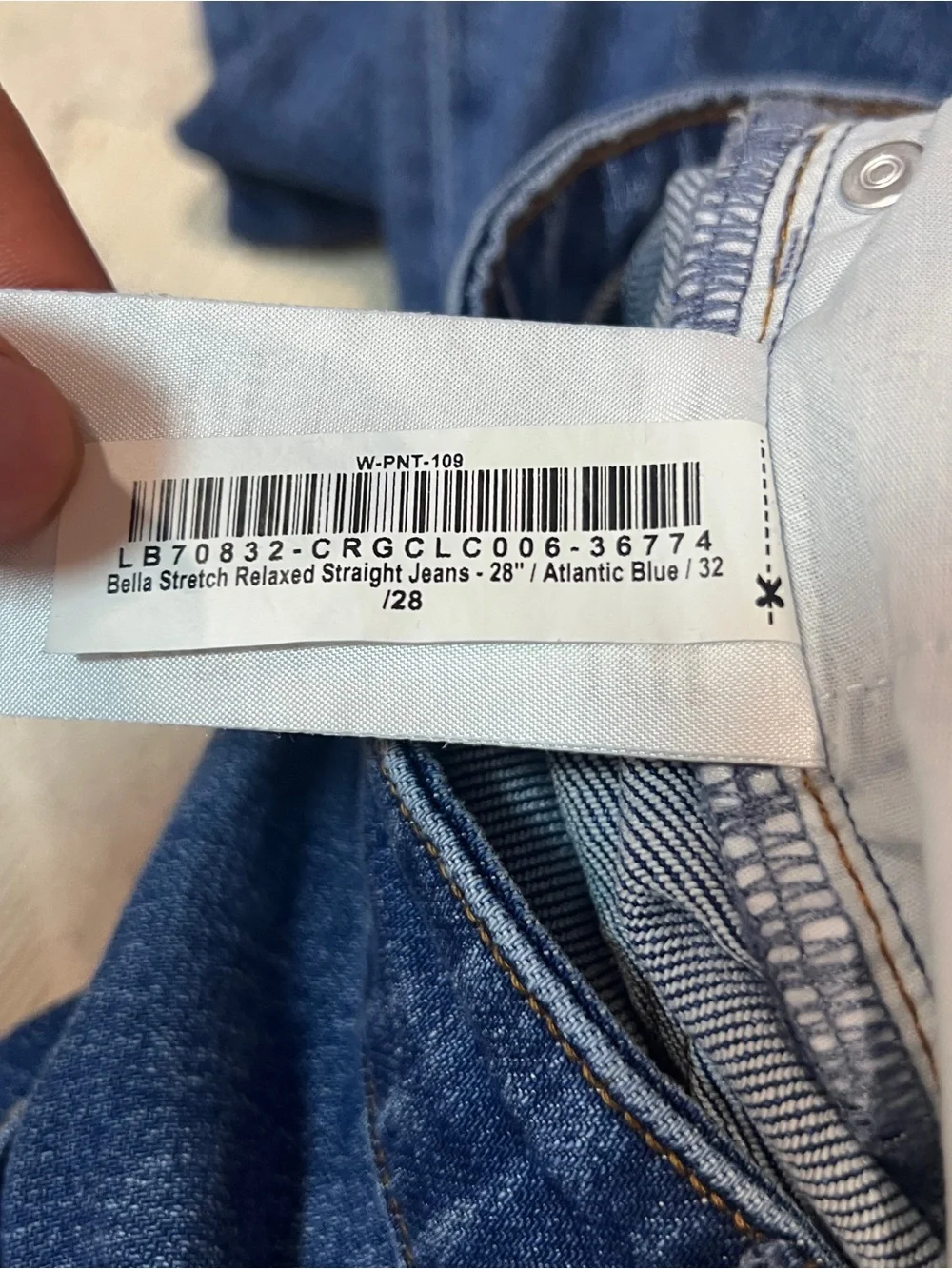 Quince Bella Stretch Relaxed Straight Jeans Atlantic Blue 32 High Rise Crop - Picture 4 of 8